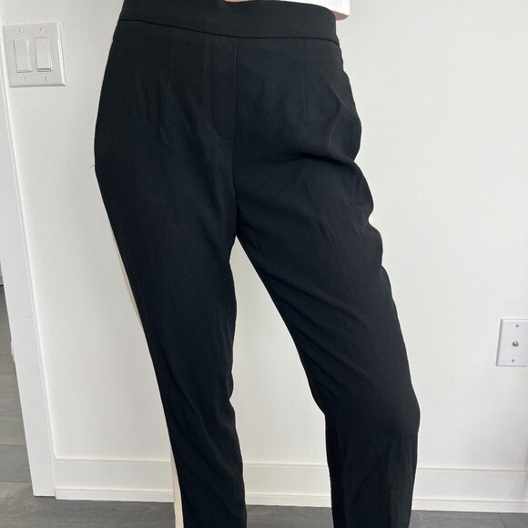 Babaton Aritzia Black Dress Pants w/ White Stripe - size 4 - Picture 1 of 8